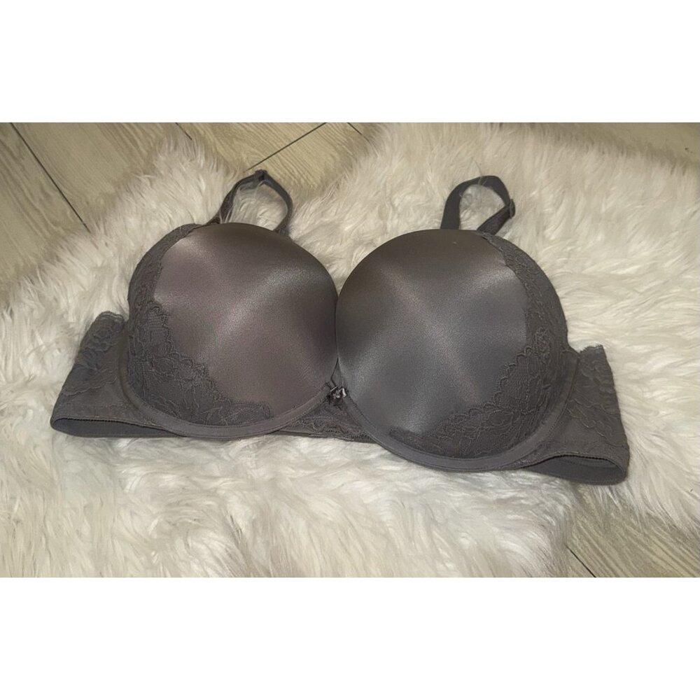 Women's Smooth Lace-Trim T-Shirt Bra in Gray